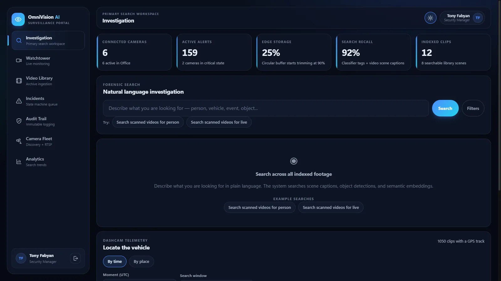 OmniVision dashboard